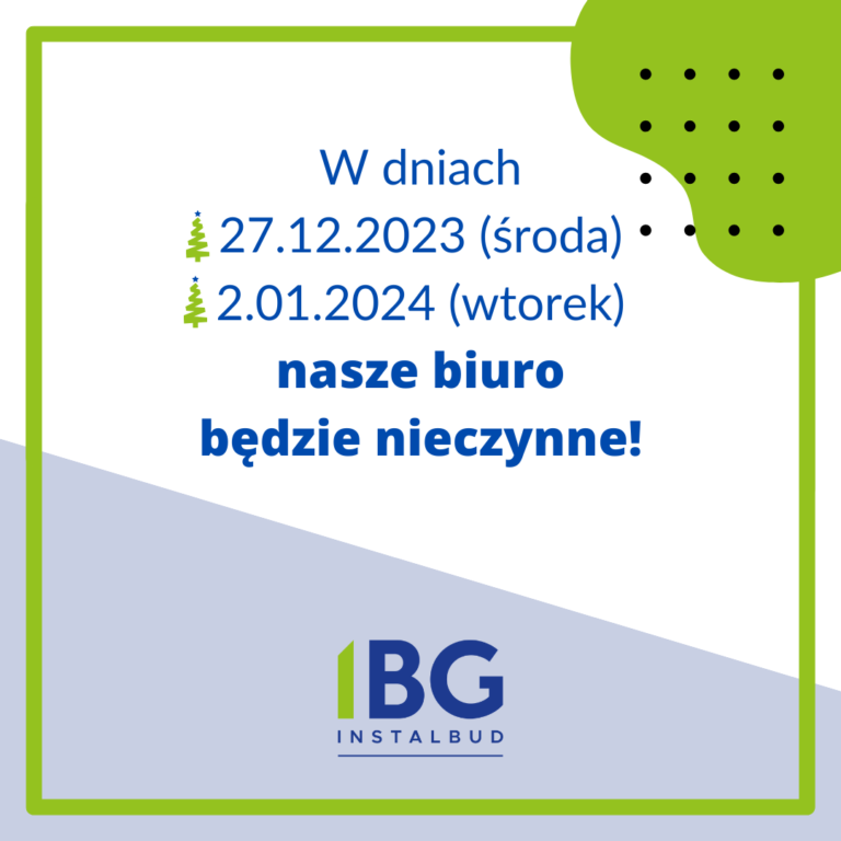 Praca biura w&nbsp;okresie świątecznym 2023/2024